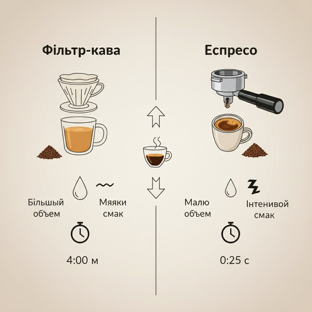 Фільтр-кава vs Еспресо: у чому ключова різниця?